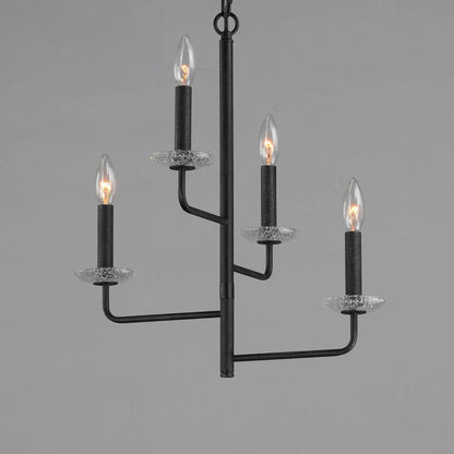 Maxim Lighting 12324TCAR Madeira Anthracite Chandelier - Detail Lit Close-Up