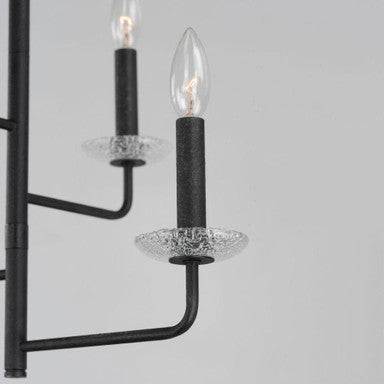 Maxim Lighting 12324TCAR Madeira Anthracite Chandelier - Glass Bobeche Detail