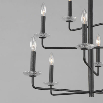 Maxim Lighting 12329TCAR Madeira Anthracite Chandelier - Close-Up Detail of Arms and Glass Bobeches