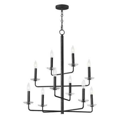 Maxim Lighting 12329TCAR Madeira 10 Light 30 Inch Anthracite Chandelier Ceiling Light
