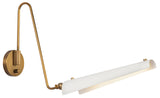 Alora Mood WV347104MWVB Osorio 4.63 inch Matte White and Vintage Brass Bath Vanity Wall Light