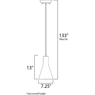 Maxim Lighting 12394GYPC Crete Pendant Dimensions - 7.25 inch Wide 13 inch High 133 inch Max Overall Height
