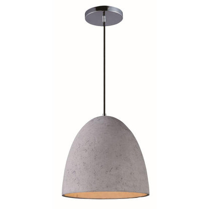 Maxim Lighting 12396GYPC Crete Pendant full fixture view with polished chrome canopy and black cord