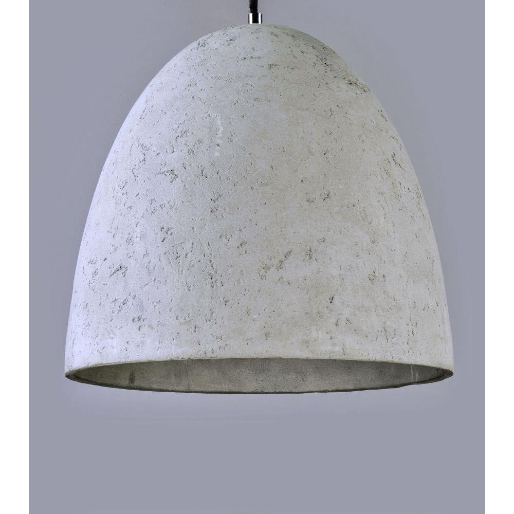 Maxim Lighting 12396GYPC Crete Pendant full dome view of natural gray concrete shade with warm interior glow
