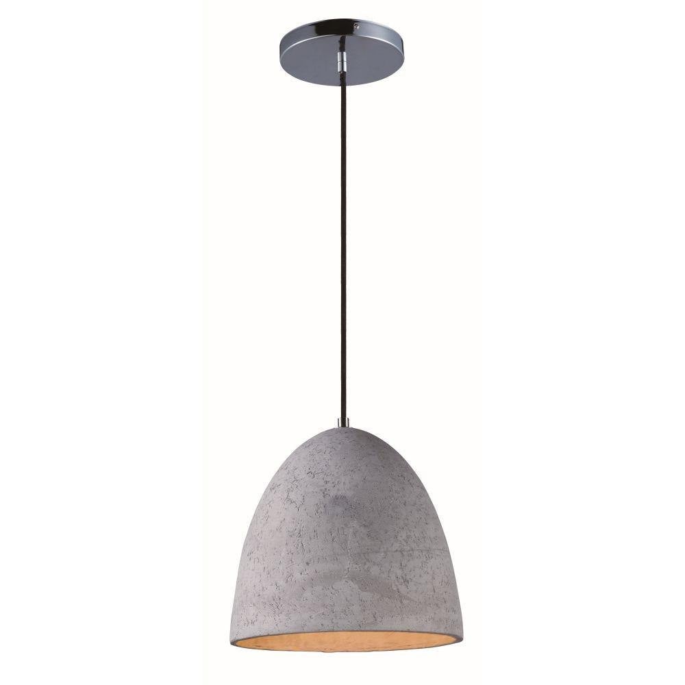Maxim Lighting 12397GYPC Crete 1 Light Gray Pendant Ceiling Light with Chrome Canopy