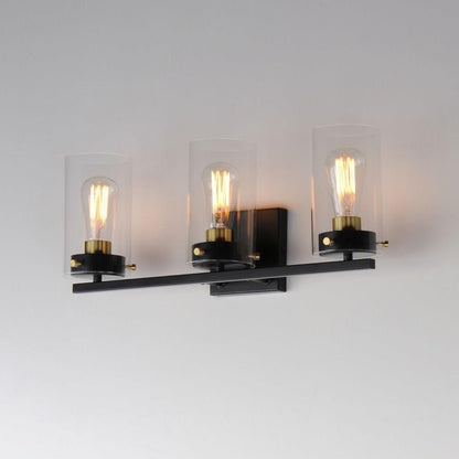 Maxim Lighting 12403CLBKSBR Pinn 3 Light Bath Vanity Wall Light - Lit Lifestyle View