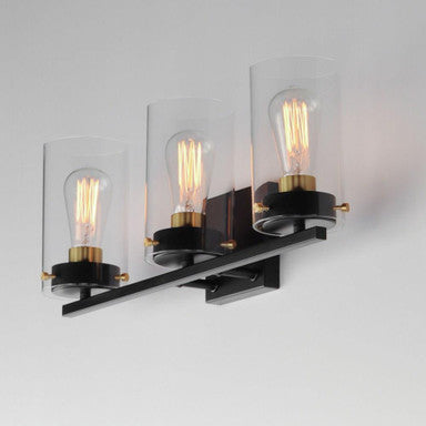 Maxim Lighting 12403CLBKSBR Pinn 3 Light Bath Vanity Wall Light - Angle View