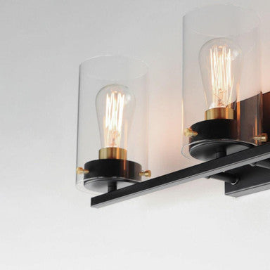 Maxim Lighting 12403CLBKSBR Pinn 3 Light Bath Vanity Wall Light - Close-Up Detail