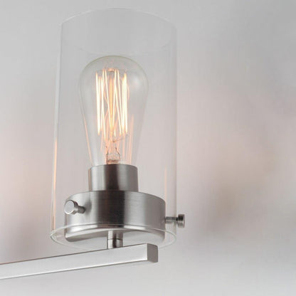 Maxim Lighting 12404CLSN Pinn 4 Light 30 inch Satin Nickel Bath Vanity Wall Light - close-up detail of Satin Nickel shade and socket