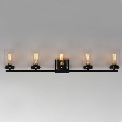 Maxim Lighting 12405CLSN Pinn 5 Light Bath Vanity Wall Light - Lit View