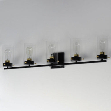 Maxim Lighting 12405CLSN Pinn 5 Light Bath Vanity Wall Light - Side Angle View