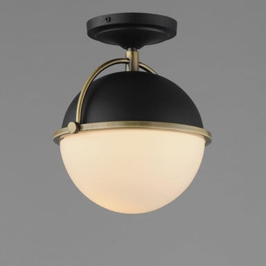 Maxim Lighting 12410SWBKWBR Duke Semi Flush Mount Front Angle View