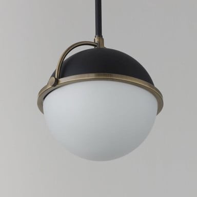 Maxim Lighting 12411SWBKWBR Duke 1 Light Pendant - Front Angle View