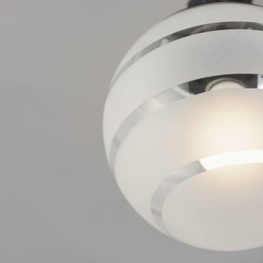 Maxim Lighting 12441CLFTBK Copacabana Black Semi Flush Mount - Bottom close-up detail of frosted glass globe