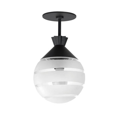Maxim Lighting 12441CLFTBK Copacabana 1 Light Black Semi Flush Mount Ceiling Light white background product shot