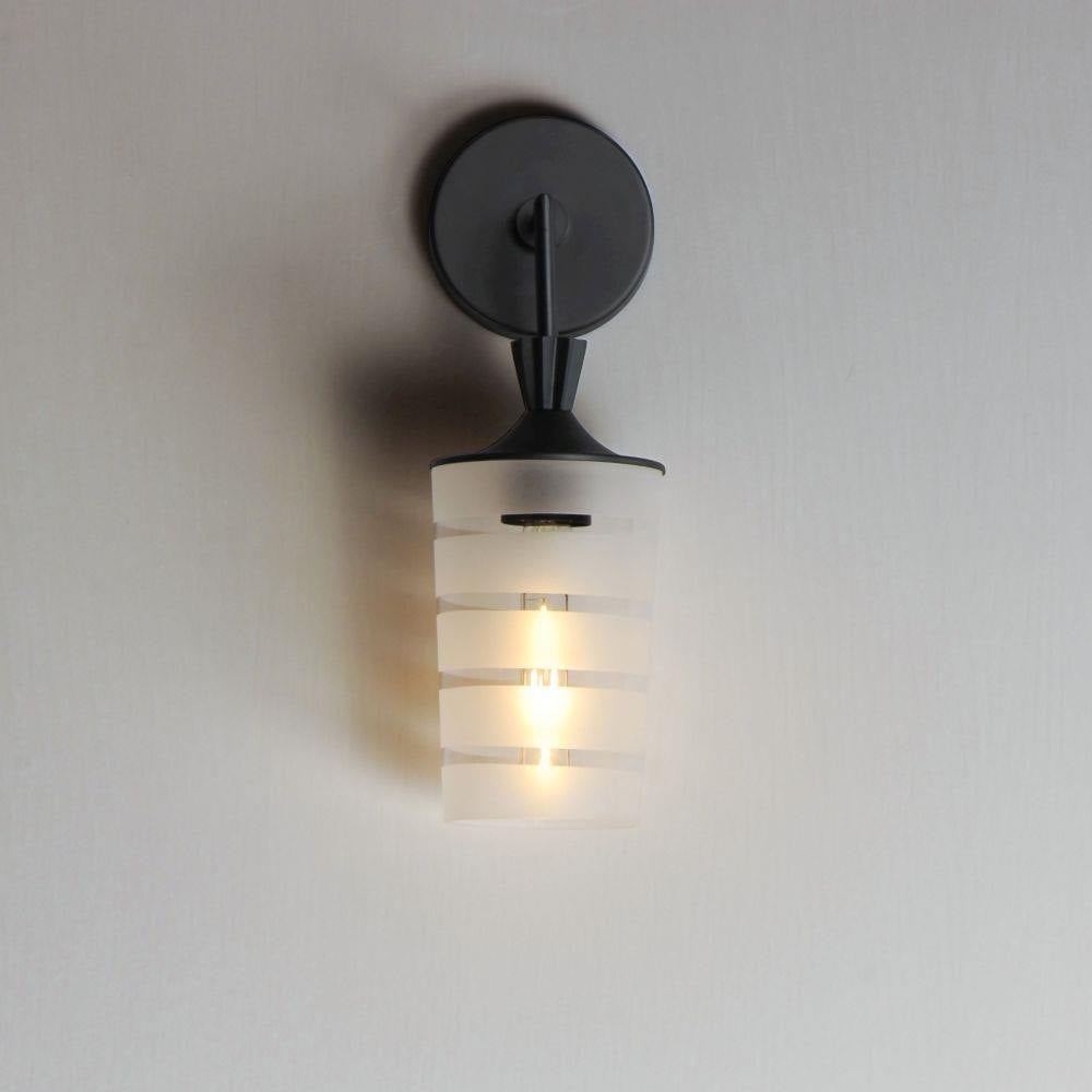 Maxim Lighting 12442CLFTBK Copacabana 1 Light 16 inch Black Outdoor Wall Light - Lit Lifestyle View