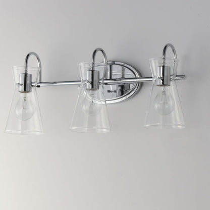 Maxim Lighting 12483CLBK Ava 3 Light 22 Inch Polished Chrome Bath Vanity Wall Light