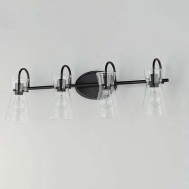 Maxim Lighting 12484CLBK Ava 4 Light Black Bath Vanity Wall Light - Angle View