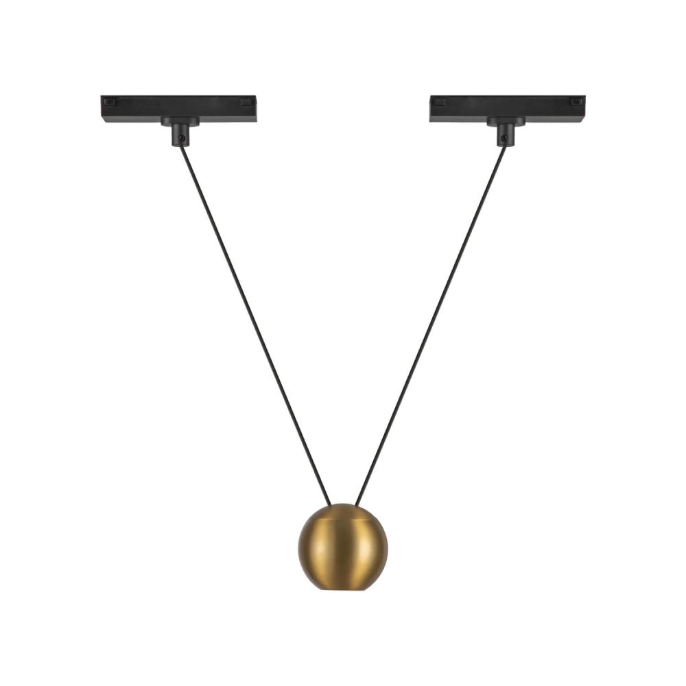 Kuzco Lighting TRP27203-BG Faria Double 3 inch LED Track Pendant in Brushed Gold with Clear Acrylic Lens, Color Temperature 3000K, Wattage 8W
