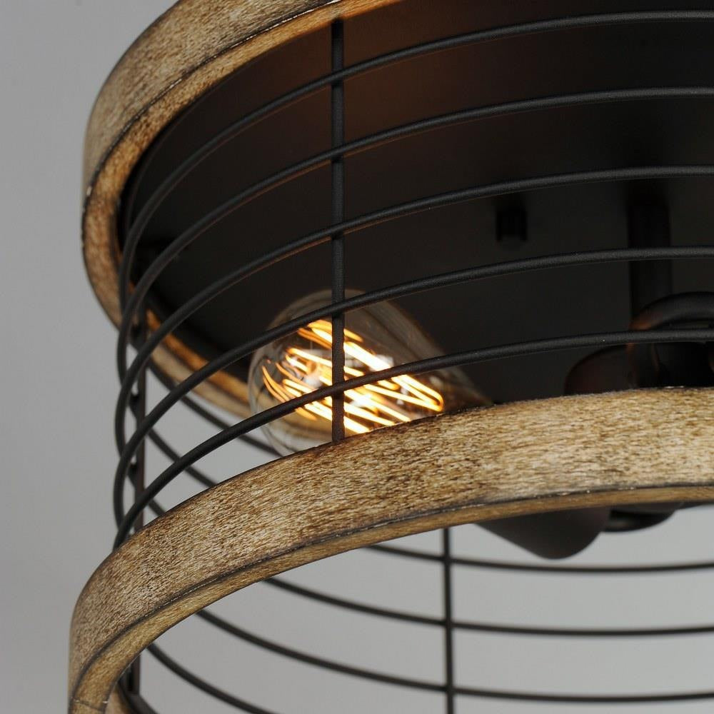 Maxim Lighting 12510DWBK Homestead Driftwood Black Flush Mount - Close-Up Detail