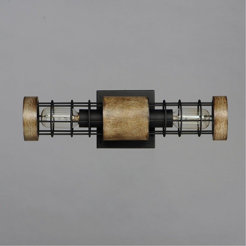 Maxim Lighting 12512DWBK Homestead 2 Light Driftwood Black Wall Sconce - Front View