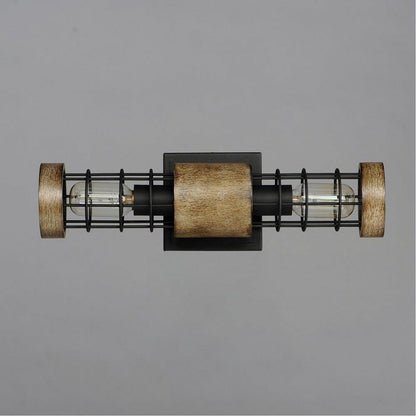 Maxim Lighting 12512DWBK Homestead 2 Light Driftwood Black Wall Sconce - Front View