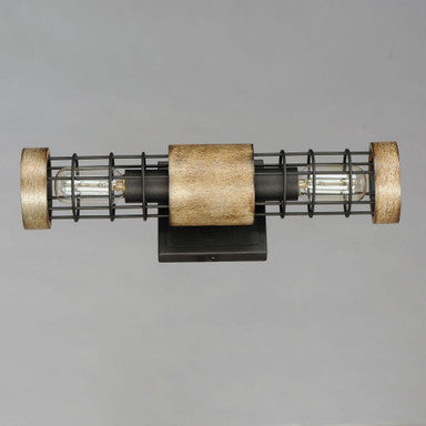 Maxim Lighting 12512DWBK Homestead 2 Light Driftwood Black Wall Sconce - Angle View