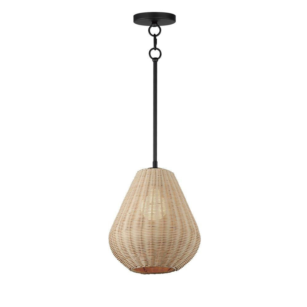 Maxim Lighting 12602NABK Maldives 1 Light 10.5 inch Matte Black Pendant Ceiling Light