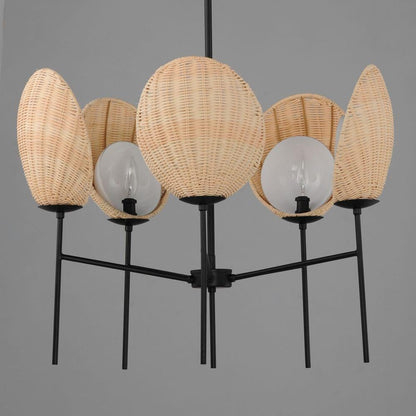 Maxim Lighting 12605NABK Maldives 5 Light Natural Black Chandelier - Alternate Angle View