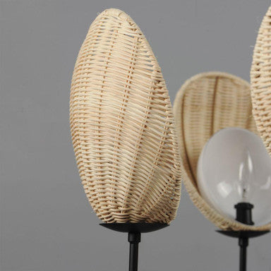 Maxim Lighting 12605NABK Maldives 5 Light Natural Black Chandelier - Wicker Shade Detail
