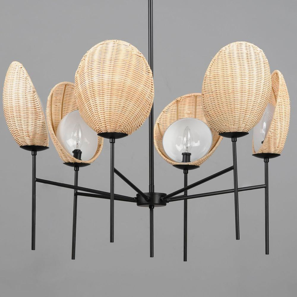 Maxim Lighting 12606NABK Maldives Chandelier Natural Black - Side Profile Detail