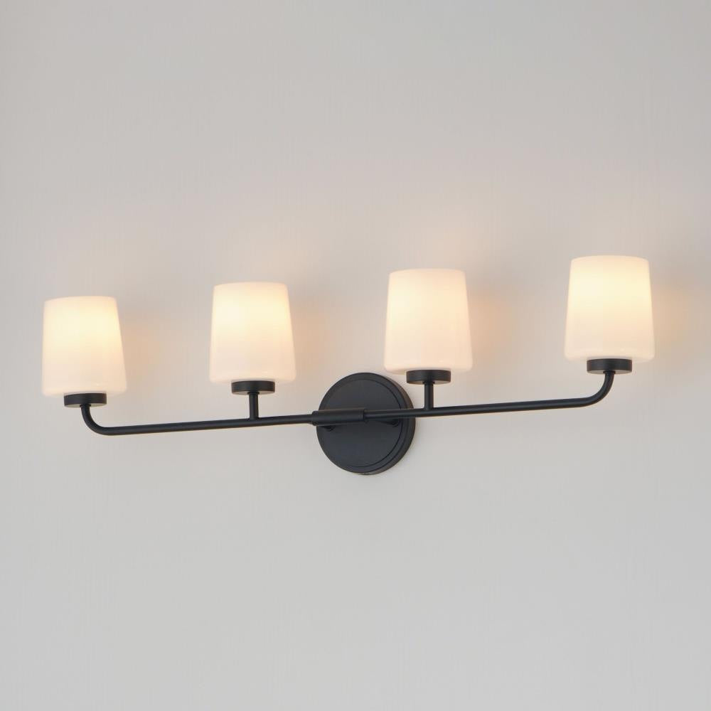 Maxim Lighting 12694WTPC Durham 4 Light Bath Vanity Wall Light - Illuminated Lifestyle View