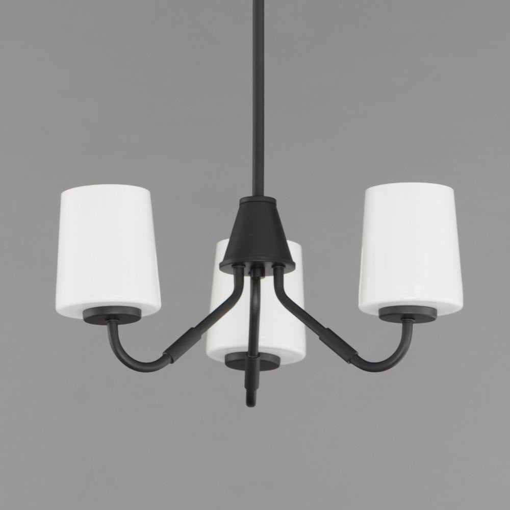 Maxim Lighting 12695WTBK Durham 3 Light Black Mini Chandelier close-up on grey background