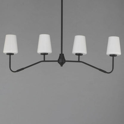 Maxim Lighting 12697WTPC Durham 4 Light Linear Pendant close-up angle view gray background