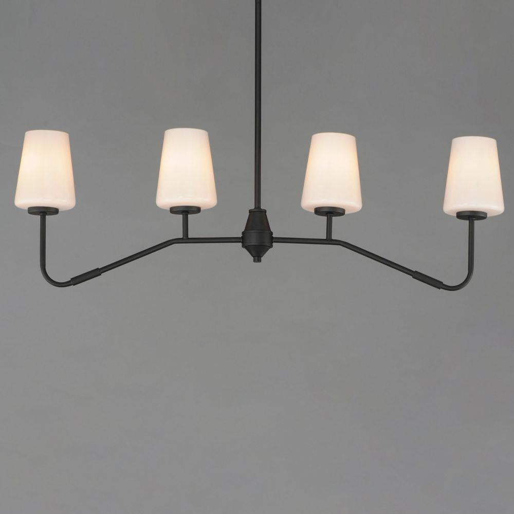 Maxim Lighting 12697WTPC Durham 4 Light Linear Pendant side angle view gray background