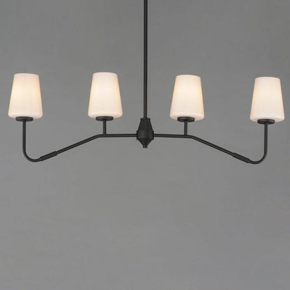 Maxim Lighting 12697WTPC Durham 4 Light Linear Pendant side angle view gray background