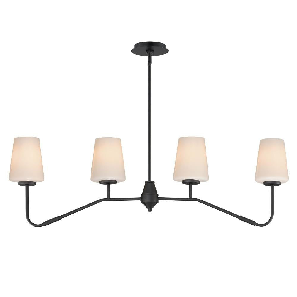 Maxim Lighting 12697WTBK Durham 4 Light Matte Black Linear Pendant Ceiling Light Alt View