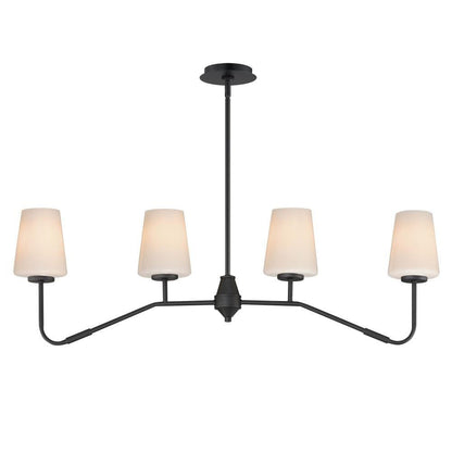 Maxim Lighting 12697WTBK Durham 4 Light Matte Black Linear Pendant Ceiling Light Alt View