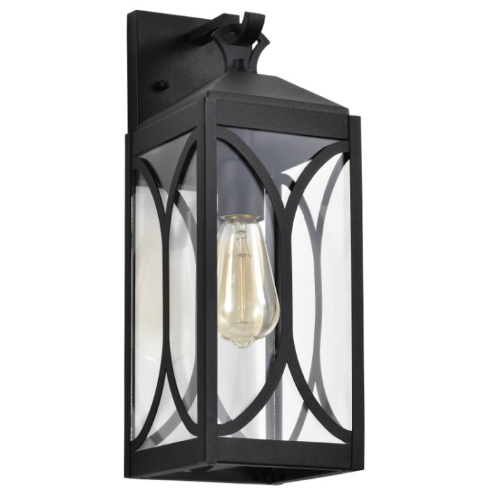 Nuvo 60-8122 Oaklyn 1-Light Medium Outdoor Wall Lantern - Matte Black / Clear Glass
