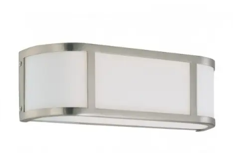 Nuvo 60-2871 5 in. Odeon 2-Light Wall Sconce, Brushed Nickel / Satin White Glass