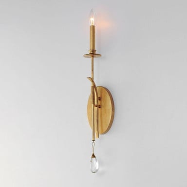 Maxim Lighting 12741CHGL Eden Wall Sconce side angle view with crystal drop detail