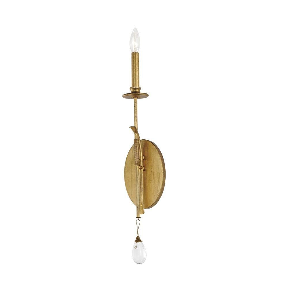 Maxim Lighting 12741CHGL Eden 1 Light Wall Sconce in Charcoal Gold Leaf with crystal drop accent - product view