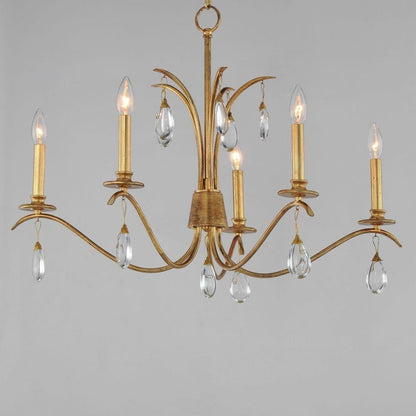Maxim Lighting 12745CHGL Eden 5 Light Chandelier in Charcoal Gold Leaf - Close-Up View