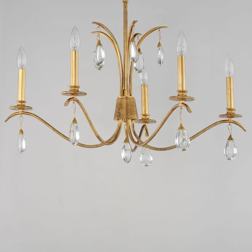 Maxim Lighting 12745CHGL Eden 5 Light Chandelier in Charcoal Gold Leaf - Angle View