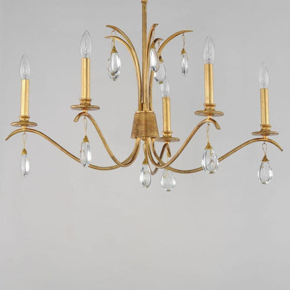 Maxim Lighting 12745CHGL Eden 5 Light Chandelier in Charcoal Gold Leaf - Angle View