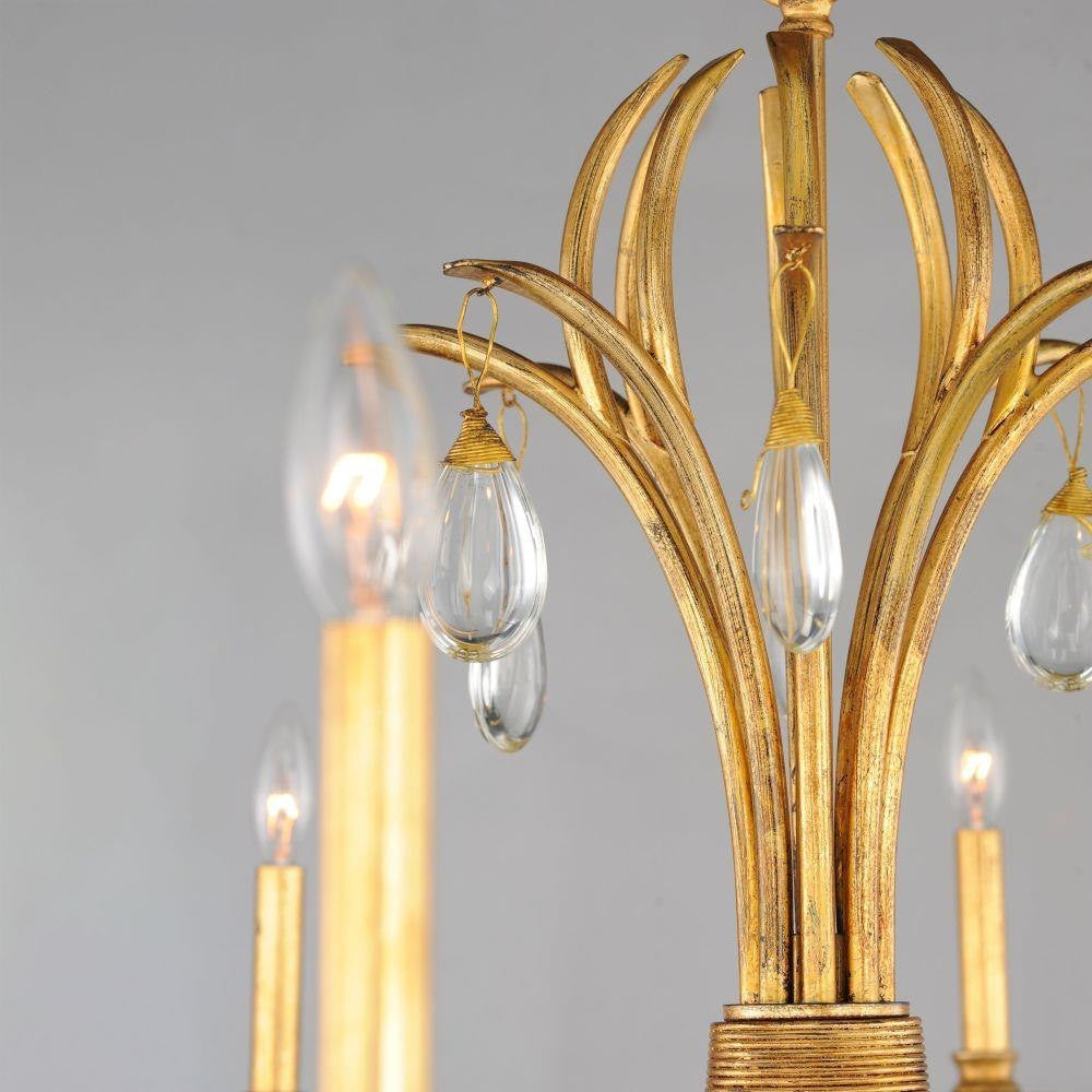 Maxim Lighting 12748CHGL Eden 8 Light 48 Inch Charcoal Gold Leaf Chandelier - Crystal Accents Detail