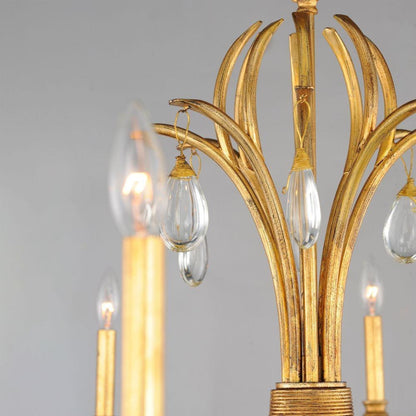 Maxim Lighting 12748CHGL Eden 8 Light 48 Inch Charcoal Gold Leaf Chandelier - Crystal Accents Detail