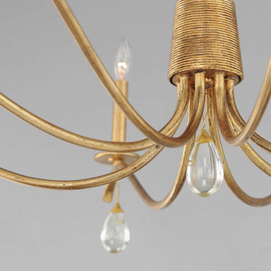 Maxim Lighting 12748CHGL Eden 8 Light 48 Inch Charcoal Gold Leaf Chandelier - Center Body Detail