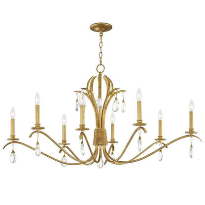 Maxim Lighting 12748CHGL Eden 8 Light 48 Inch Charcoal Gold Leaf Chandelier Ceiling Light - Full View with Canopy