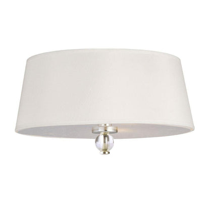 Maxim Lighting 12751WTPN Rondo Flush Mount with White Drum Shade and Crystal Ball Accent in Polished Nickel